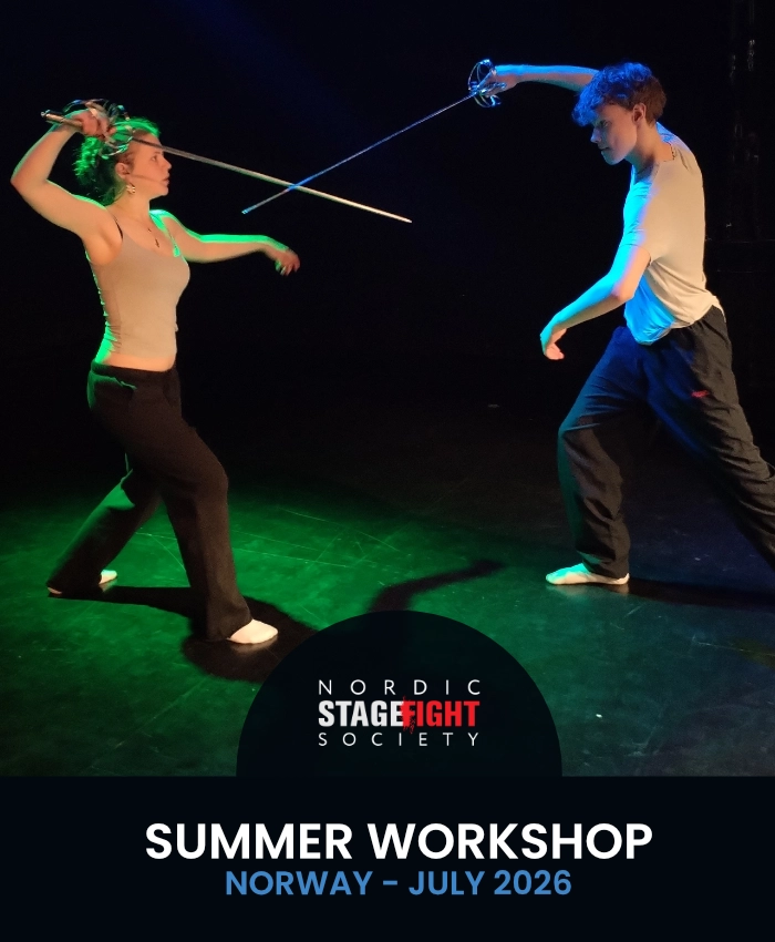 NSFS Summer Workshop , Pärnu, Estonia 21.-31.7.2025</p>
<p>People with swords on a beach during a sunset